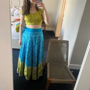Blue and Green legenga choli